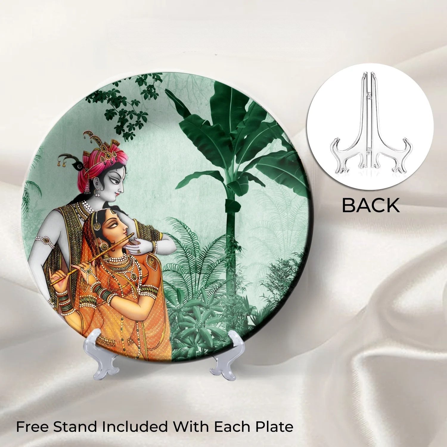 Radha Krishna Wall Plates Décor, set of 3 - India Series