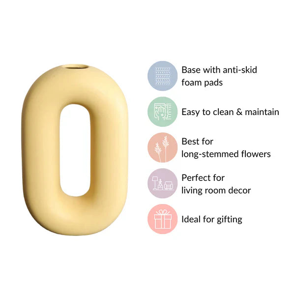 Capsule Donut Vase - Pastel Yellow