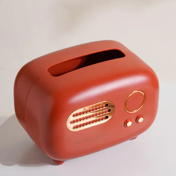 Vintage Tissue Box - Dark Orange/Teal